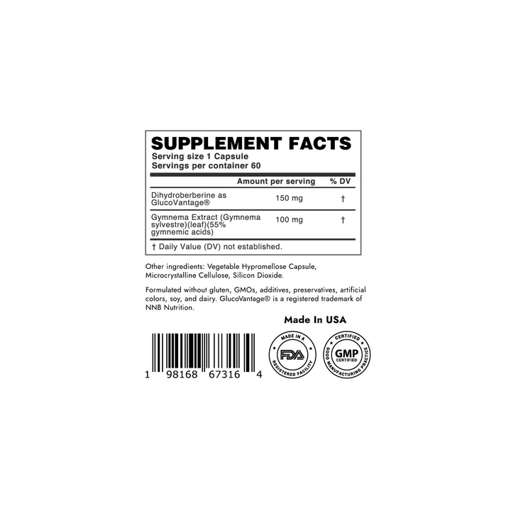 KUMEND GlucoVantage® DihydroBerberine + Gymnema Sylvestre