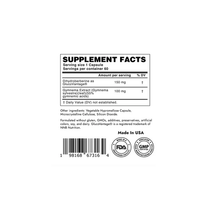 KUMEND GlucoVantage® DihydroBerberine + Gymnema Sylvestre